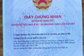 Chính chủ bán lô đất Cửa Lò - dự án Nguyễn Sinh Cung, Nghệ An, giá tốt LH 0973025986