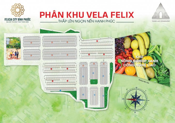 Đất mặt tiền ĐT741 dự án Felicia City Bình Phước giá 3,5tr/m2 dự án chủ đầu tư