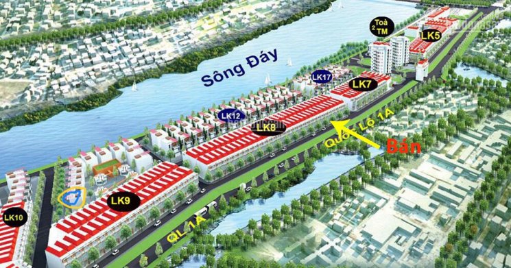 Bán lô vip LK 8.12 Tài Tâm Riverside - Chính Đông mặt Quốc lộ 1A - Mặt tiền kinh doanh