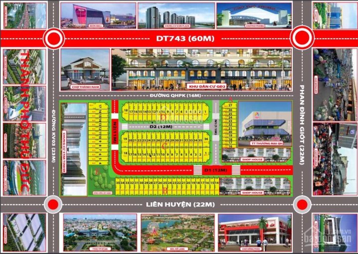 Đất dự án Icon Central Mall đường Phan Đình Giót An Phú Thuận An, BD. 66m2/2.7 tỷ LH 0933472293