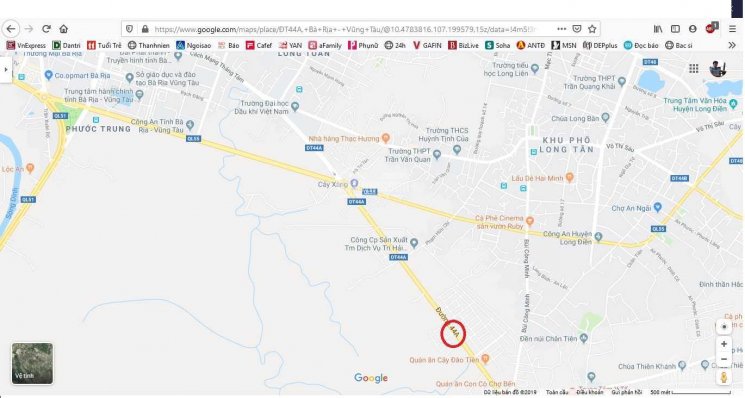 Bán đất thị trấn Long Điền (Tỉnh lộ 44A) - 139.4m2, giá 11 triệu/m2