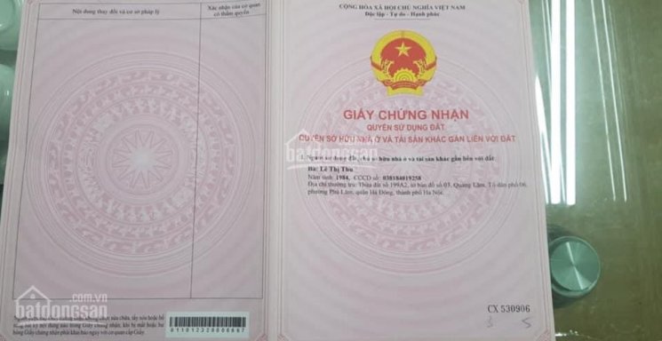 Chính chủ bán đất Biên Giang - Hà Đông - Hà Nội 0965503998