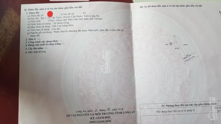Cần bán 2 lô đất liền kề đã có sổ hồng, tại đường số 2, xã Tân Trạch,huyện Cần Đước, Long An