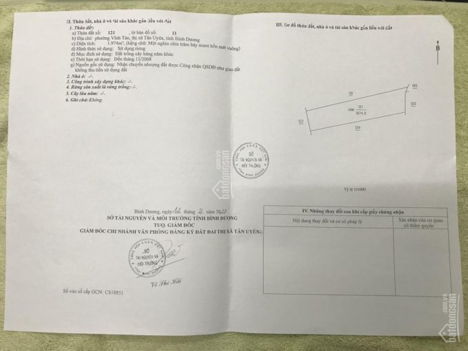 Cần bán 2 thửa đất liền kề phường Tân Hiệp 6679m2 Tân Uyên, Bình Dương