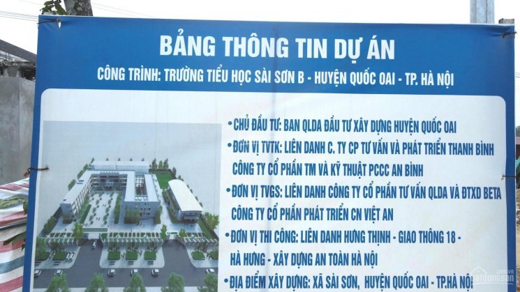 Bán đất đấu giá lô góc 2 mặt tiền 5m, 17m, cách 2 trường học 50m, đường đôi 24m, Sài Sơn, Quốc Oai