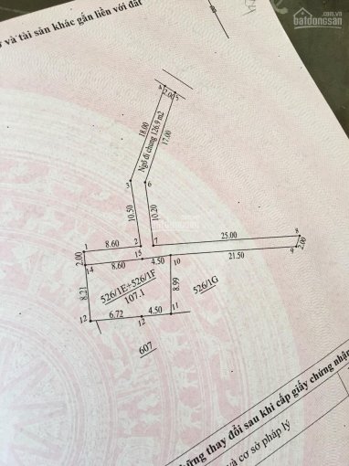 Cần bán lô 107m2 đất TC đi chung đường đất dịch vụ, có thể chia tách được 2 lô, 60tr/m2, đầu tốt