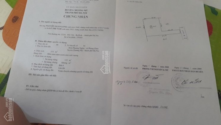 Chính chủ cần bán nhanh 155m2 đất tại Phượng Nghĩa, Phụng Châu, Chương Mỹ, giá 12 tr/m2