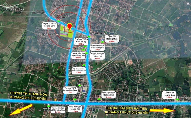 Bán đất đã đấu giá thị trấn Bút Sơn, huyện Hoằng Hóa trên trục Quốc Lộ 10 đã có sổ đỏ từng lô