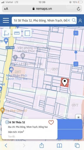 Đất thổ cư xã Phú Đông, Nhơn Trạch, 2 mặt tiền Trần Văn Trà - Quách Thị Trang