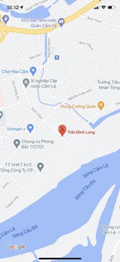 Bán lô đất mặt tiền đường Trần Đình Long, Quận Cẩm Lệ. DT: 349,4m2, đấu lưng Thăng Long. Giá 9,4 tỷ