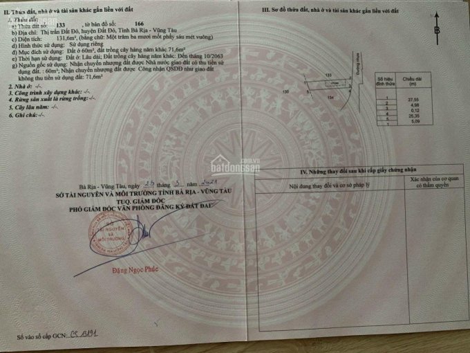 Bán đất trung tâm TT Đất Đỏ - mặt tiền Phan Đăng Lưu - Đất Đỏ - Bà Rịa VT