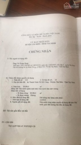 Cần bán 150m ngang mặt tiền đường Bourbon, xã Mỏ Công, huyện Tân Biên (Gần Nhà máy mì Hùng Duy)