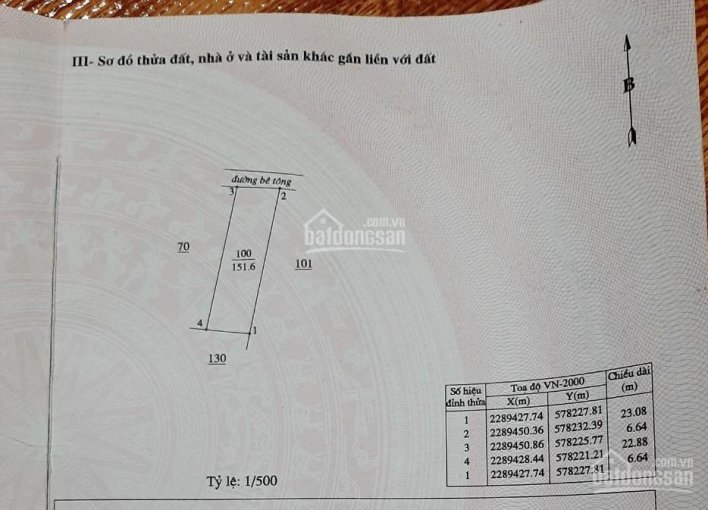 Bán mảnh đất cuối cùng Bờ Hồ, Hòa Xá, Hà Nội, 151,6m2 (6,6m*23m). SĐCC