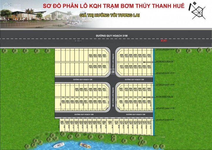 Bán đất khu hạ tầng trạm bơm Thủy Thanh, Hương Thủy, đường 31m, 20 tr/m2, chính chủ, thương lượng
