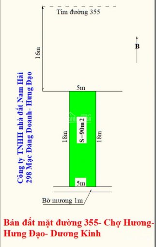 Chính chủ gửi bán nhanh lô đất mặt đường 355 - Chợ Hương - Hưng Đạo - Dương Kinh