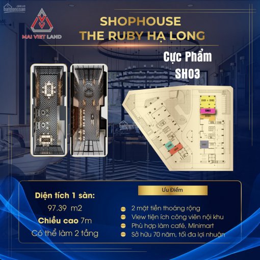 Chỉ 6 tỷ sở hữu Shophouse khối đế chung cư The Ruby Hạ Long. LH 0868585688