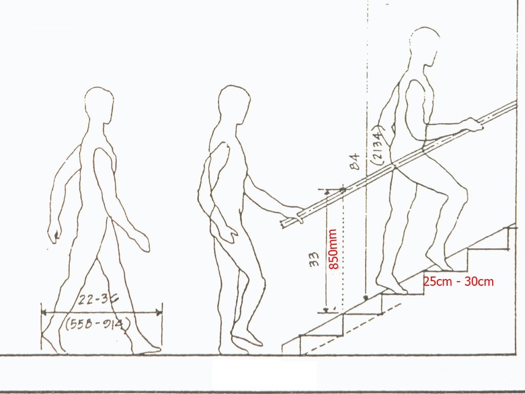 Kích thước cầu thang cần đảm bảo an toàn cho người di chuyển