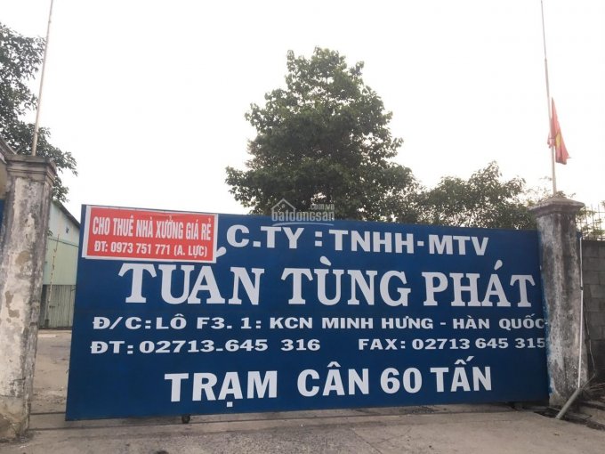 Bán đất nhà và xưởng ơi KCN MINH HƯNG CHƠN THÀNH BÌNH PHƯỚC 73x171.3m