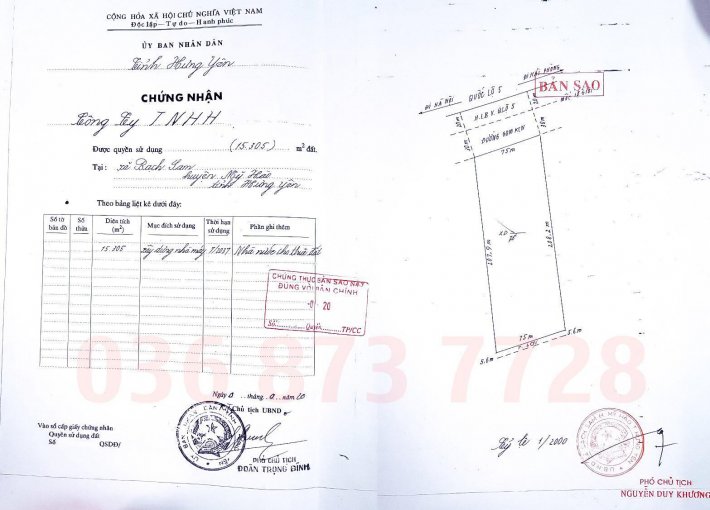 Chuyển nhượng nhà xưởng 1,5 ha tại QL 5A, Bạch Sam, Mỹ Hào, Hưng Yên