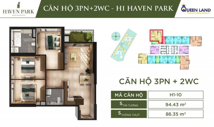 Căn hộ 3PN tiêu chuẩn 5* dự án Haven Park - Bali trong lòng Ecopark