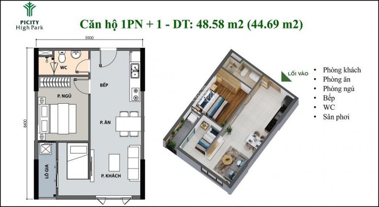 Căn hộ PiCity CK 5% trong mùa dịch, trả góp 2 năm không lãi suất. Thanh toán 30% đến khi nhận nhà