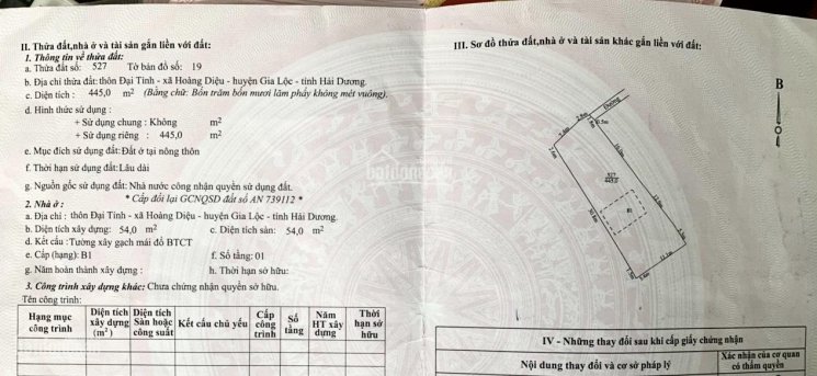 Bán đất nghỉ dưỡng tại Hoàng diệu-Gia Lộc giá 1.5 tỷ có 445m2