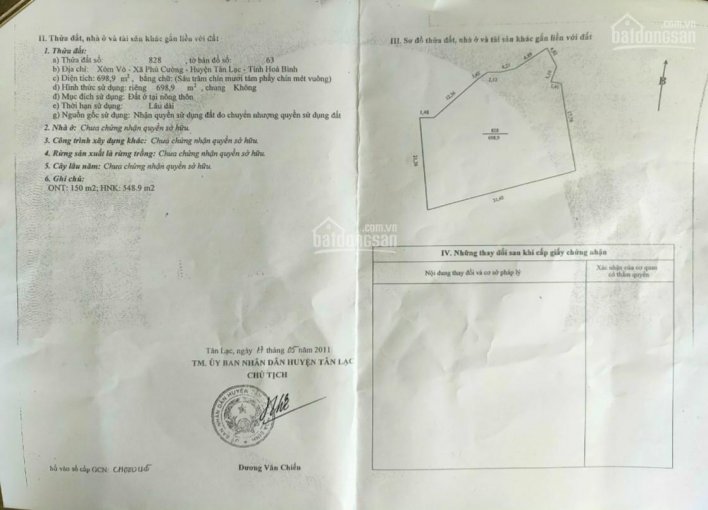 CHÍNH CHỦ CẦN BÁN 1300m,CÓ 300 THỔ CƯ,XÃ PHÚ CƯỜNG,TÂN LẠC,HÒA BÌNH.CÁCH QUỐC LỘ 6A 500M,