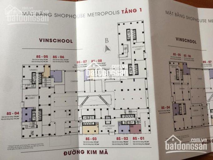 Cho thuê shophouse vị trí đẹp tại Vinhomes Metropolis giá siêu sốc 55 tr/th, diện tích 120m2