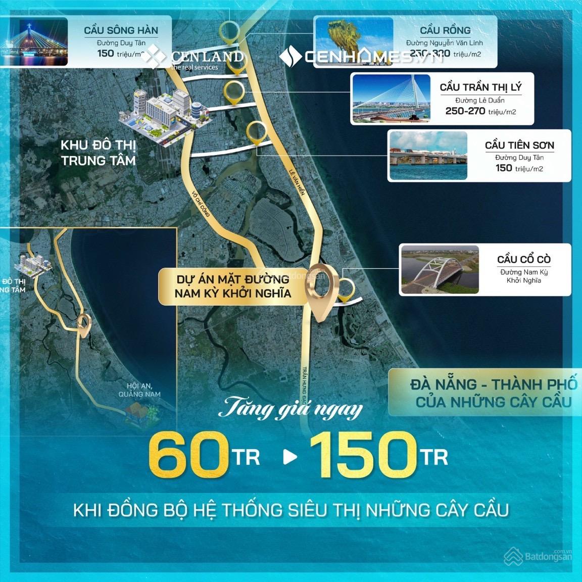 Hot 12 lô đất nền mặt đường Nam Kỳ Khởi Nghĩa - Vị trí vàng trung tâm mới Tp Đà Nẵng chỉ từ 59tr/m2